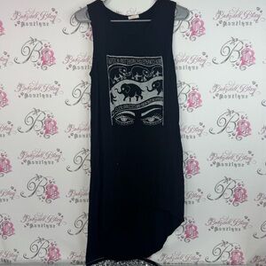 Antistar dress or long tank top unique elephant 🐘 Stylish Black Graphic Dress